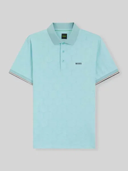 Koszulka polo o kroju slim fit z wytłoczeniem emotikon piłki tenisowej model PL_TOC Boss Green