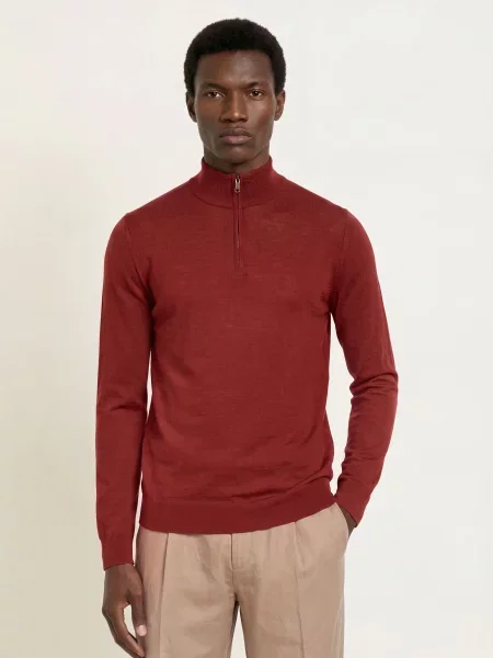 Reiss Sweter Typu Troyer Blackhall rot