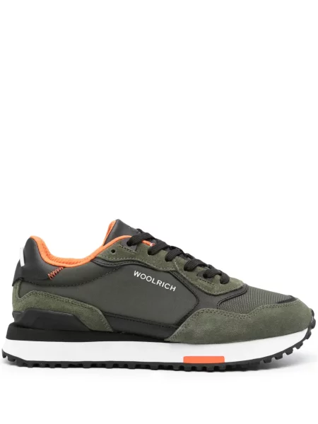 Sneakerși Woolrich cu șireturi din dantelă verde