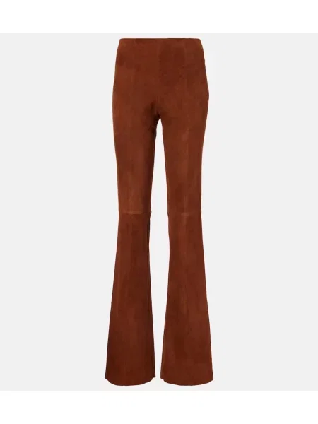 Pantaloni Stouls din piele de căprioară maro