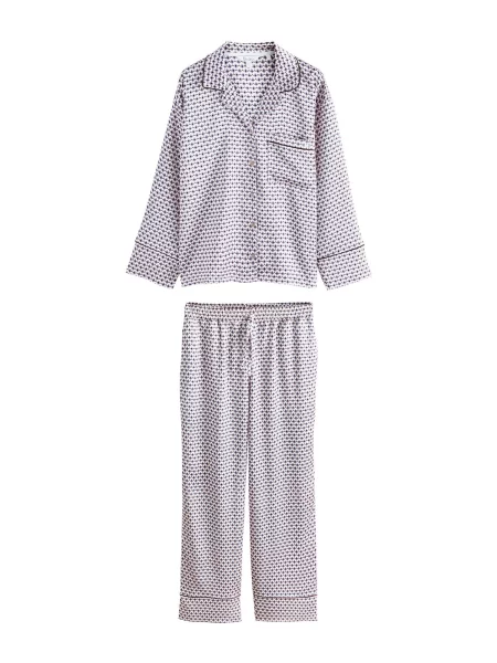 Next Pijama crem maro / roz albastru