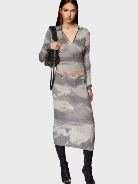 Вовняна спідниця Diesel сіра