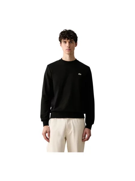 Bluza Lacoste z długim rękawem polarowa czarna