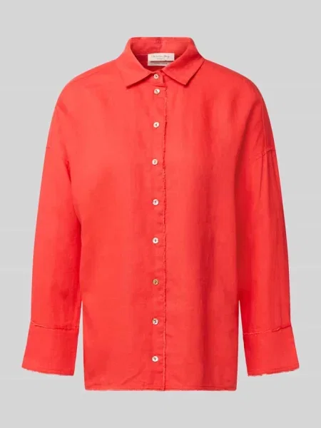 Bluzka koszulowa o kroju regular fit z czystego lnu Christian Berg Woman czerwona