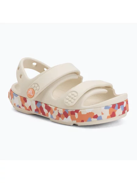 Gyerek szandál Crocs Crocband Cruiser Glow Confetti Band summit white/guava. Méret: EU fehér