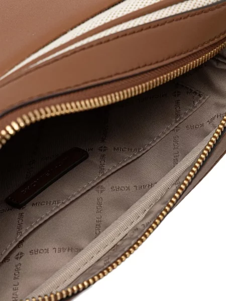 Pantaloni Michael Michael Kors din piele cu imagine cu model leopard roz