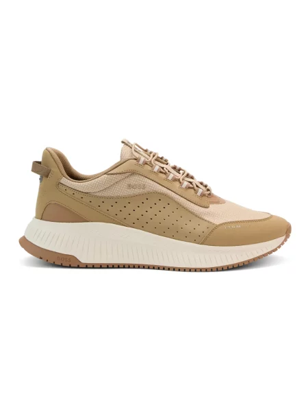 Sneakersy Boss skórzane beżowe