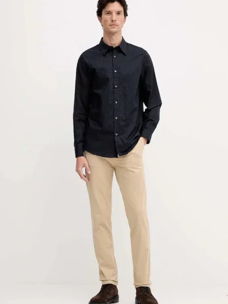 Сорочка Armani Exchange regular класичний комір чорний