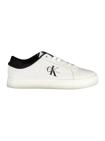 Trampki Calvin Klein Jeans klasyczne z nadrukiem białe