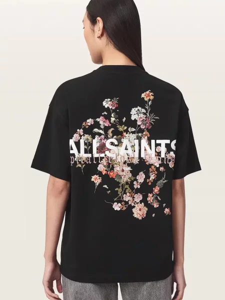 AllSaints tricou oversized pentru femei din VALEN ETTA TEE negru