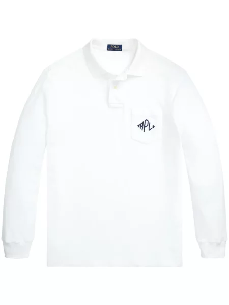 Dzianinowe sneakersy Polo Ralph Lauren do biegania sznurowane białe