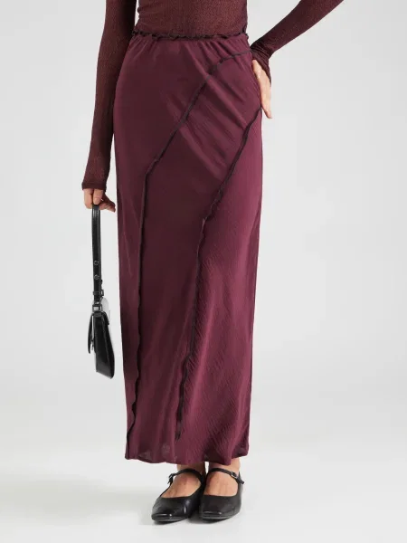TOPSHOP Fustă bleumarin / burgundy roșu
