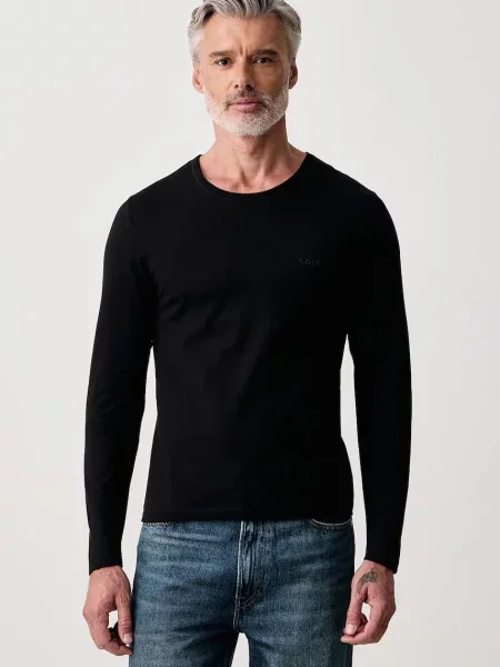 BOSS tričko s dlouhým rukávem LSShirtRN 3P Classic hnědé