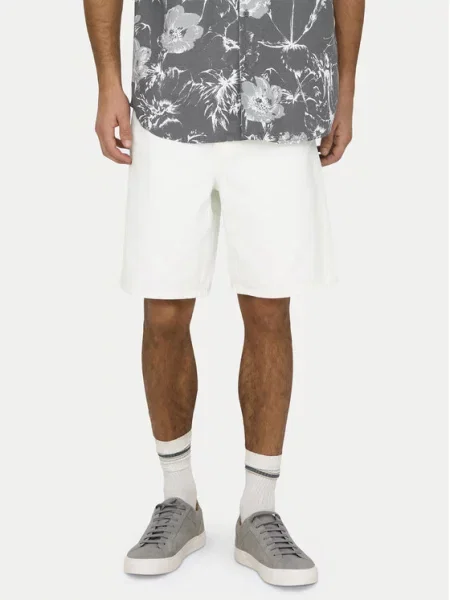 Only & Sons Džínové šortky Fade bílá