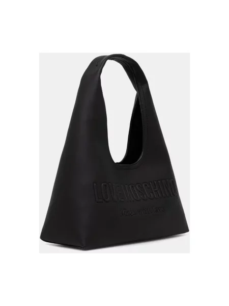 Love Moschino torebka hobo z imitacji skóry czarna