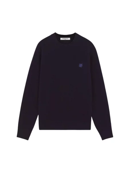 Sweter Maison Kitsune wełniany niebieski