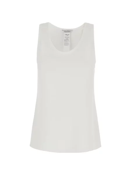 Top Max Mara cu broderie alb