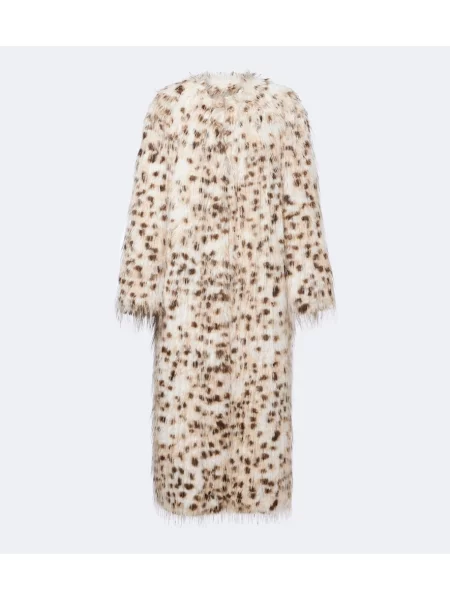 Palton Loulou De Saison cu imagine cu imprimeu animal print bej