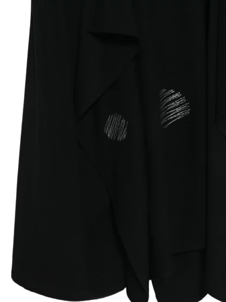 Панталон Yohji Yamamoto бродирани с драперии черно