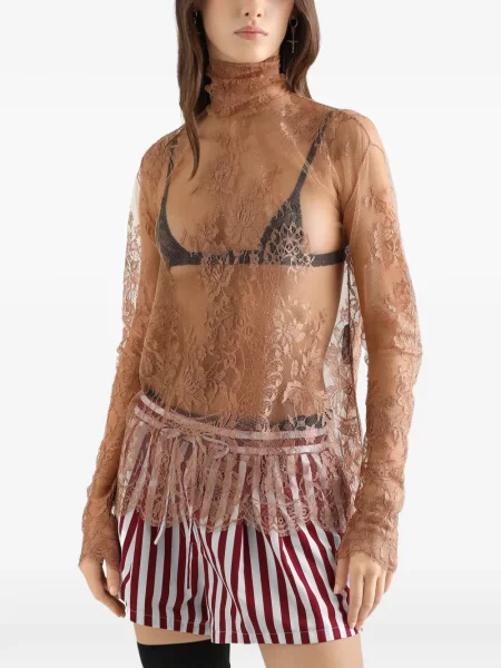 Top Dolce & Gabbana din dantelă maro