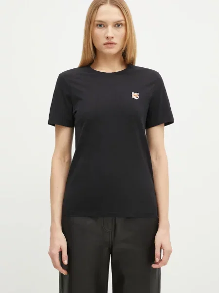 Maison Kitsuné tricou din Fox Head Patch femei negru