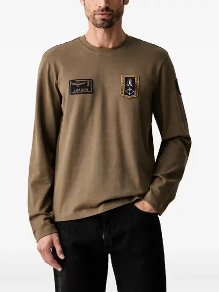 Lung tricou Aeronautica Militare maro