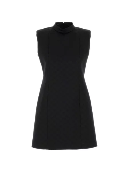 Rochie mini Gucci din jacard în linie A negru