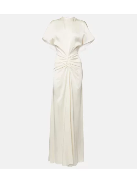 Rochie Victoria Beckham din satin alb