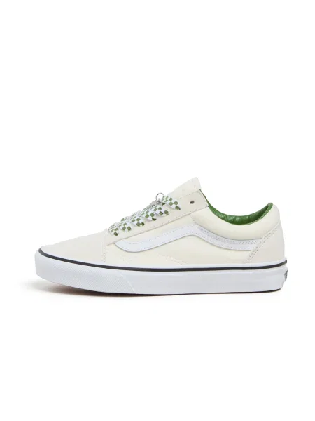 Sneakerși Vans Old Skool de lână alb