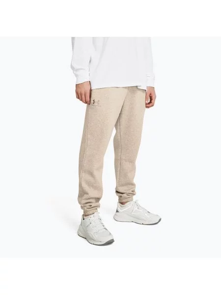 Spodnie treningowe Under Armour Essential Fleece Joggers timberwolf taupe light hthr/timberwolf taupe