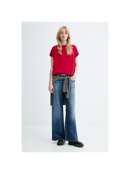 Marc O'Polo jeansy wide leg niebieskie