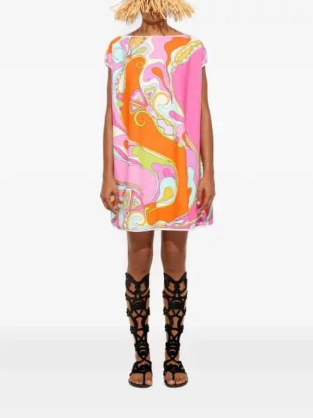 Rochie Pucci cu imagine din material terry roz