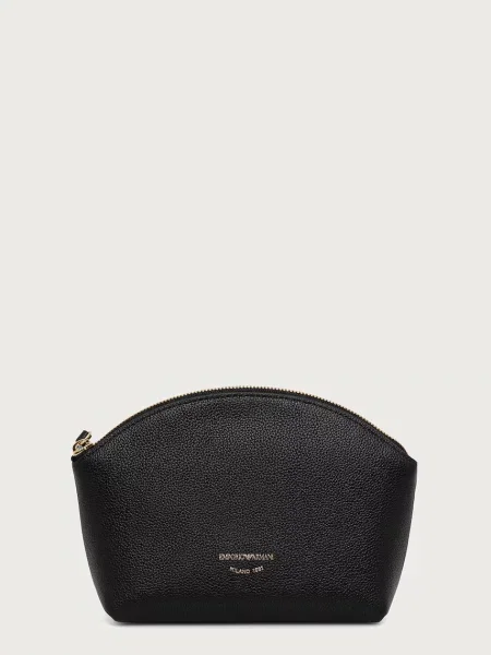 Pungă cosmetică Emporio Armani din piele negru
