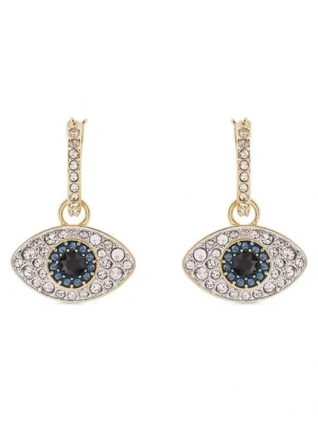 Swarovski Uhani modra / zlata transparentna črna