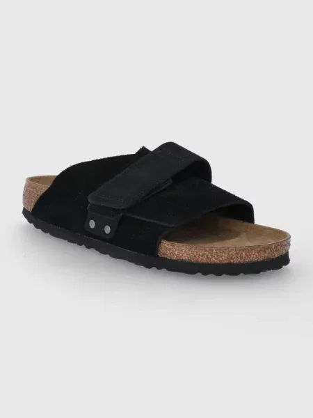 Замшевые шлепанцы Birkenstock черные