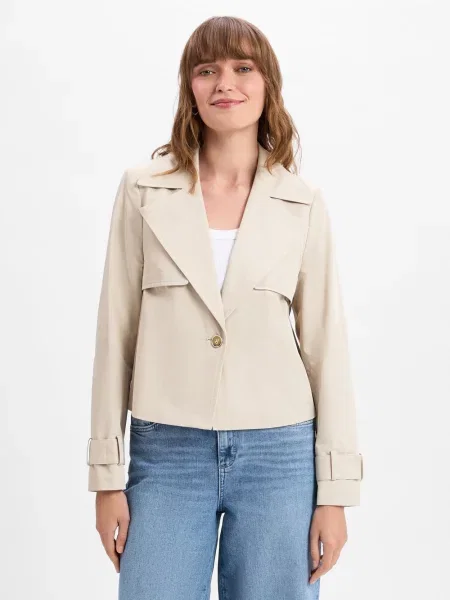 S.Oliver BLACK LABEL kurtka przejściowa Kobiety beżowy jednolity 38 czarna