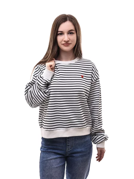 Світшот LUMO білий/чорний віскоза/поліестер білий