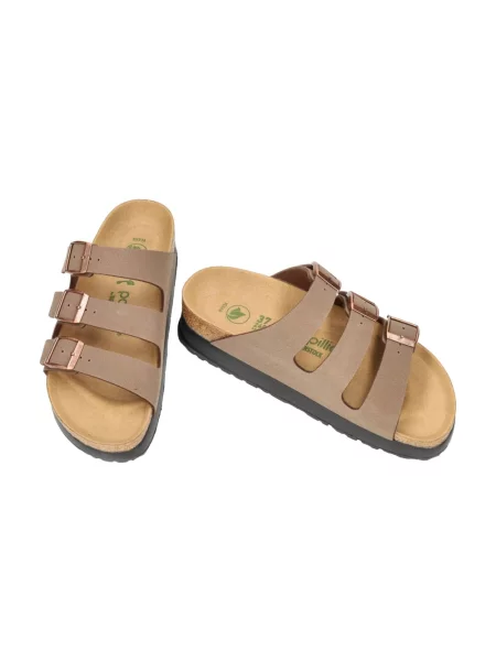 Birkenstock Florida III PAP Flex Platform Birko-Flor Birkibuc Narrow Fit Kobiety Sandały Birkenstock Size: brązowy