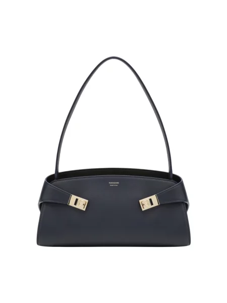 Torebka Ferragamo skórzana niebieska