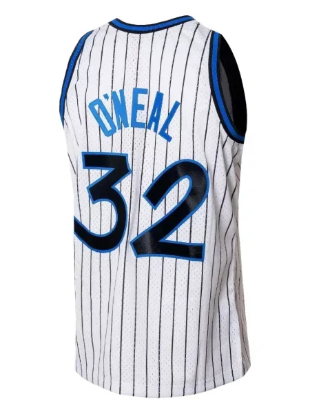 Cămașă Mitchell & Ness cu dungi din jerseu alb