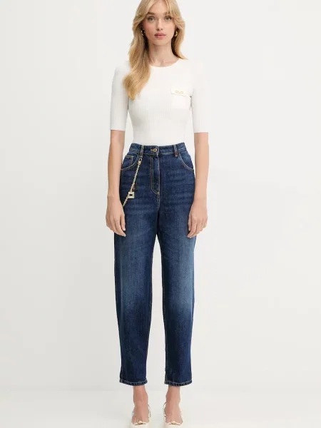 Светр із шовком Elisabetta Franchi легкий бежевий