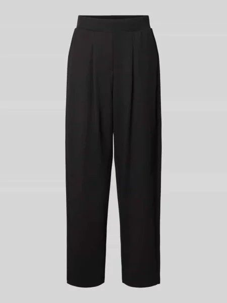 Spodnie garniturowe o kroju relaxed fit z zakładkami w pasie model SC-SIHAM Soyaconcept czarne