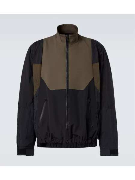 Geacă Sacai din țesătură twill verde