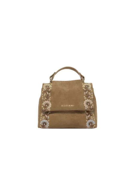 Torba Orciani w kwiatki beżowa