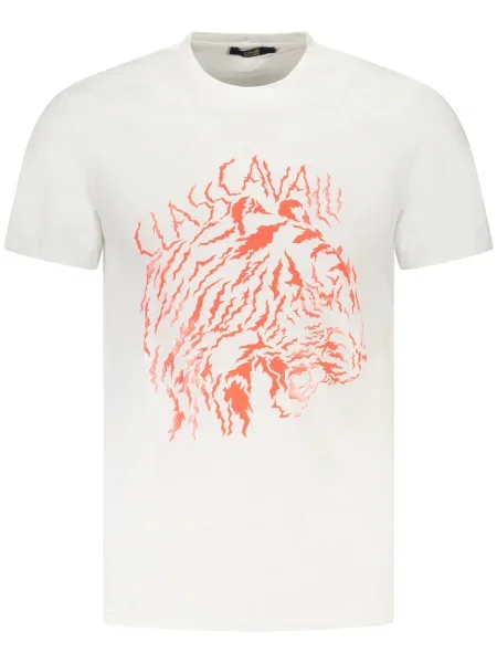 Tricou Cavalli Class scurt alb