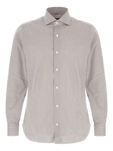 Cămașă Barba cu dungi maro