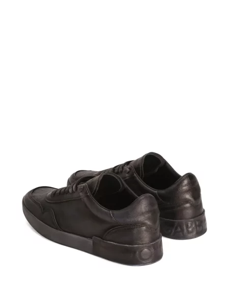 Δερμάτινα sneakers Dolce & Gabbana Portofino με κορδόνια μαύρο