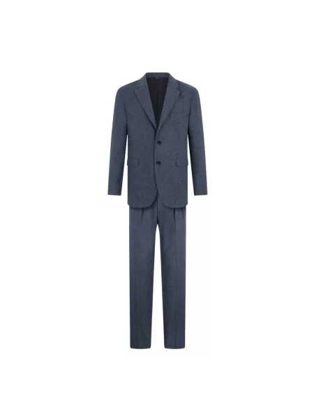 Garnitur Brooks Brothers wełniany w kolorze melanż niebieski