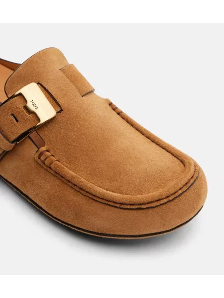 Papuci tip mules Tod's din piele de căprioară maro