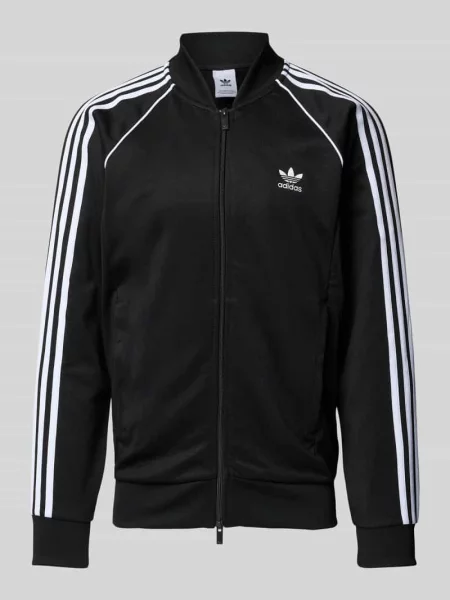 Kurtka Adidas Originals do biegania z logo ze stójką biała